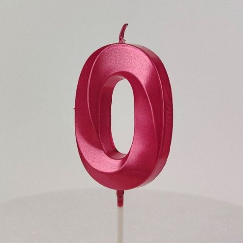 Свеча цифра "0", красная Свеча цифра "0", красная