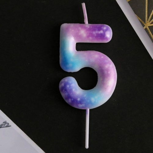 Свеча цифра "5" Disco