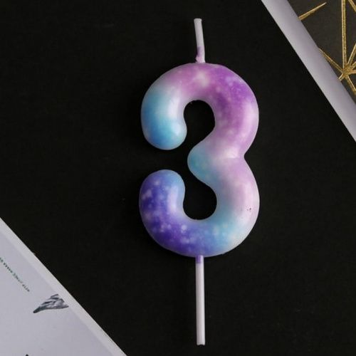 Свеча цифра "3" Disco