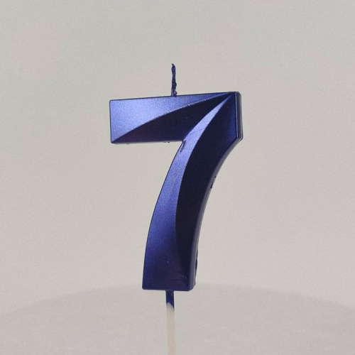 Свеча цифра "7", синяя Свеча цифра "7", синяя