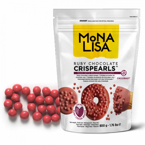 Шоколадные драже жемчуг Crispearls Ruby, 50г. Шоколадные драже жемчуг Crispearls Ruby, 50г.