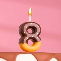 Свеча цифра "8" Шоколадная глазурь 7см