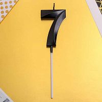 Свеча цифра "7", черная