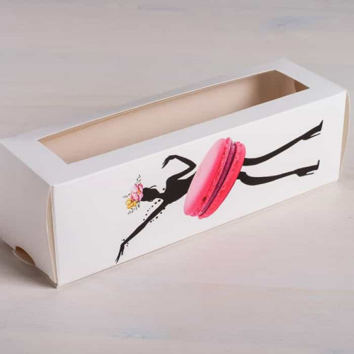 Коробка для макаронс "Present for you" 18*5,5*5,5см