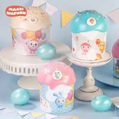 Форма бум.для кулича 110*85 мм Малышарики Форма бум.для кулича 110*85 мм Малышарики